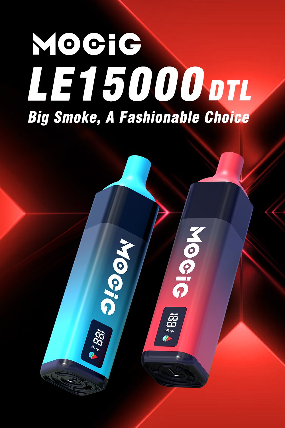 Mocig Disposable Vape DTL LE15000 Smart LED Screen 15000 Puffs Big Somke E-liqiud Capacity Electronic Cigarette