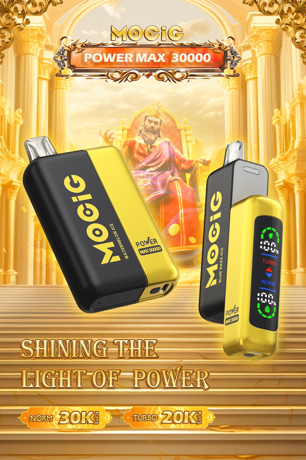 Mocig POD Vape Power Max 30000 Big Smart LED 30000 Puffs 980mAh Battery Capacity Nicotine 0% 2% 5% Electronic cigarette