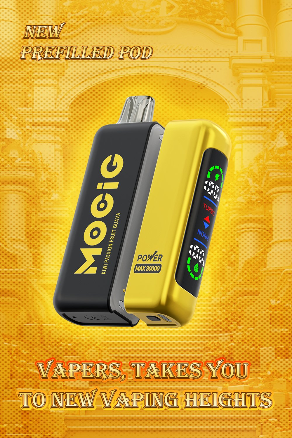 Mocig POD Vape Power Max 30000 Big Smart LED 30000 Puffs 980mAh Battery Capacity Nicotine 0% 2% 5% Electronic cigarette