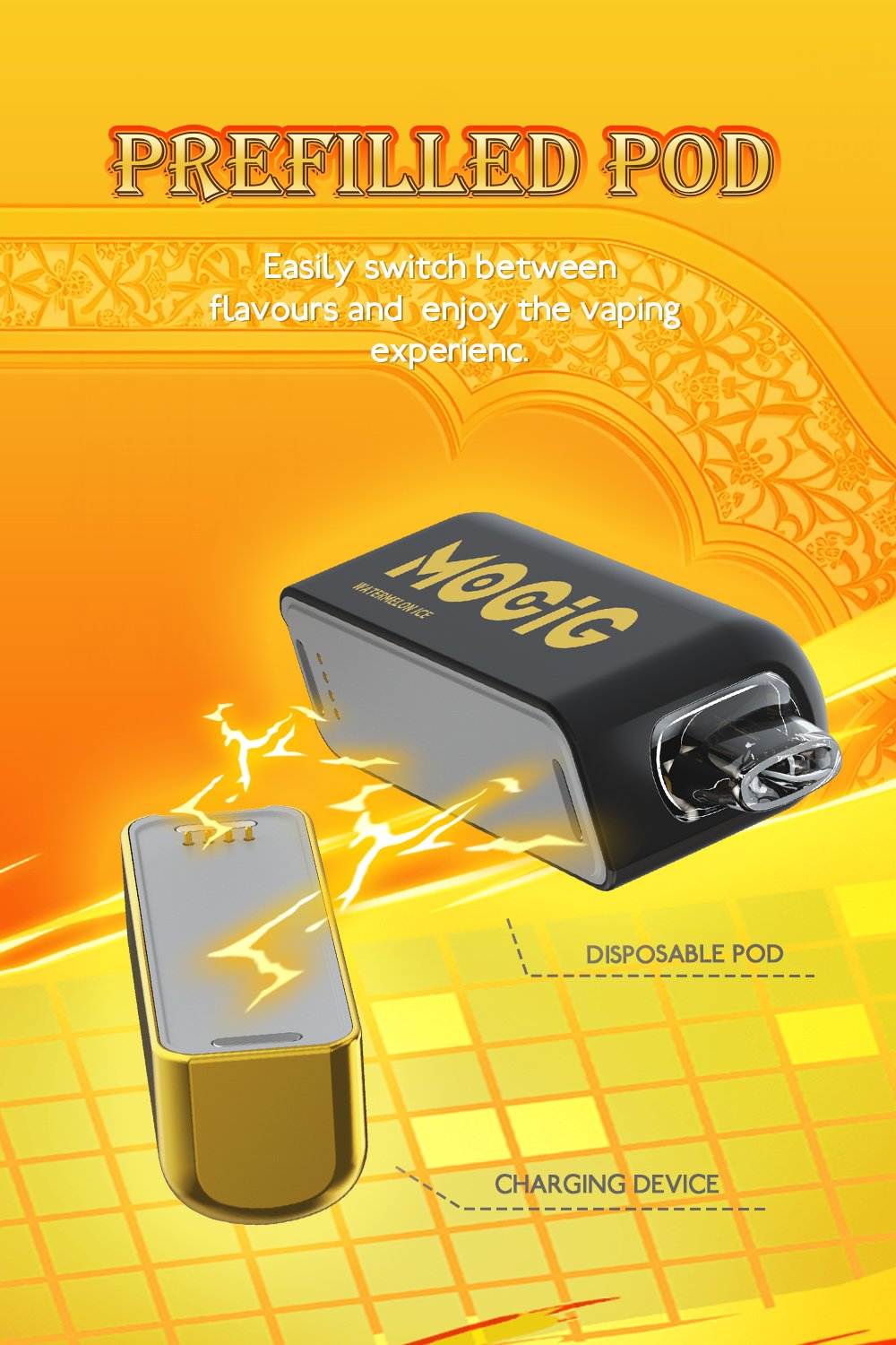 Mocig POD Vape Power Max 30000 Big Smart LED 30000 Puffs 980mAh Battery Capacity Nicotine 0% 2% 5% Electronic cigarette