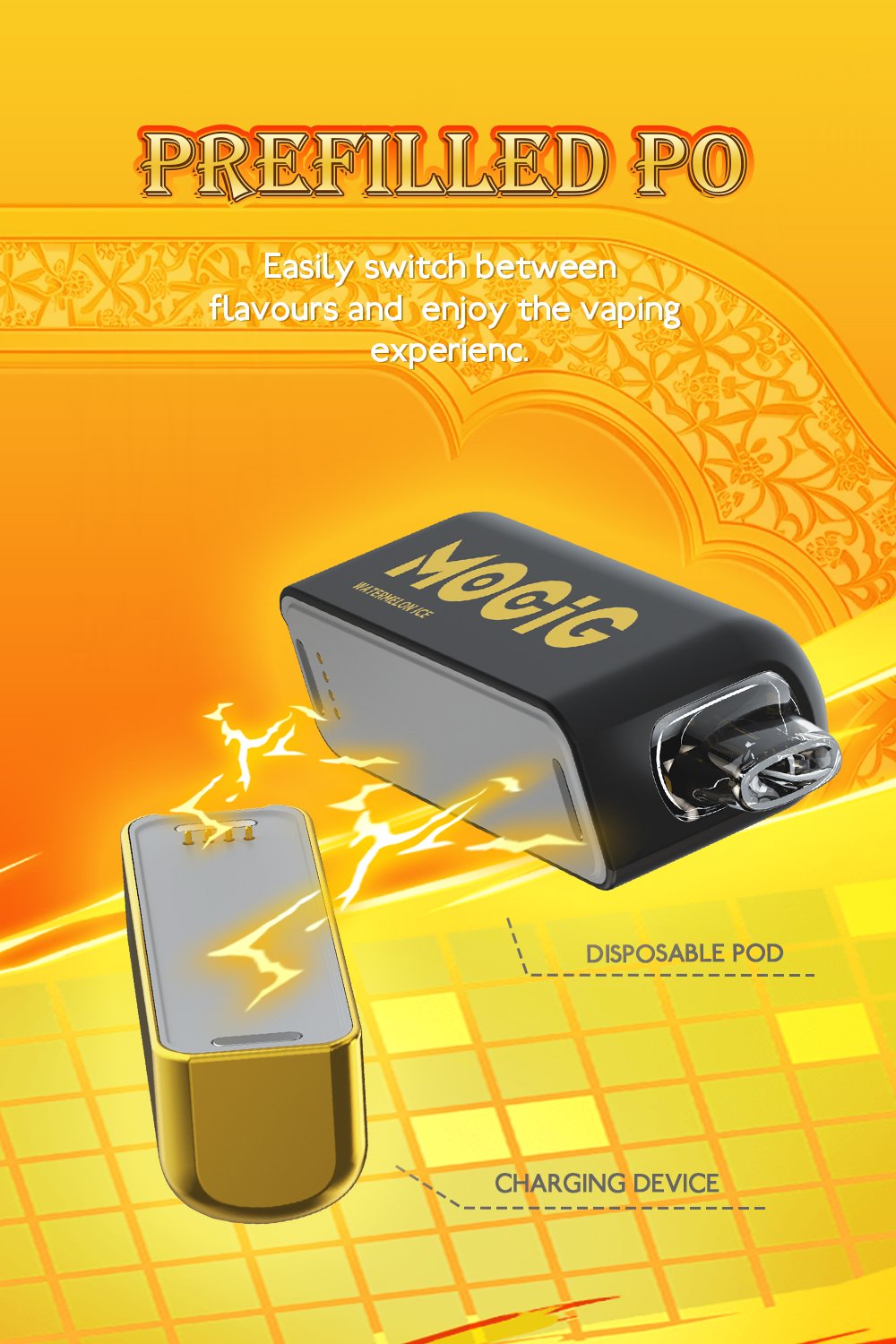 Mocig POD Vape Power Max 30000 Big Smart LED 30000 Puffs 980mAh Battery Capacity Nicotine 0% 2% 5% Electronic cigarette