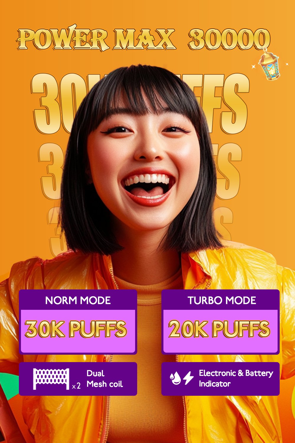 Mocig POD Vape Power Max 30000 Big Smart LED 30000 Puffs 980mAh Battery Capacity Nicotine 0% 2% 5% Electronic cigarette