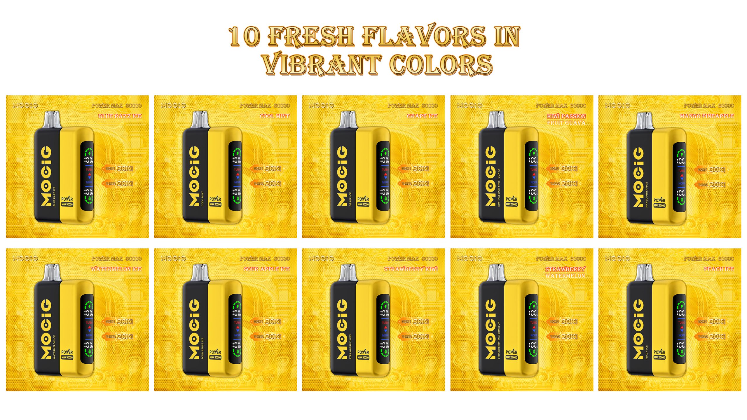 Mocig POD Vape Power Max 30000 Big Smart LED 30000 Puffs 980mAh Battery Capacity Nicotine 0% 2% 5% Electronic cigarette