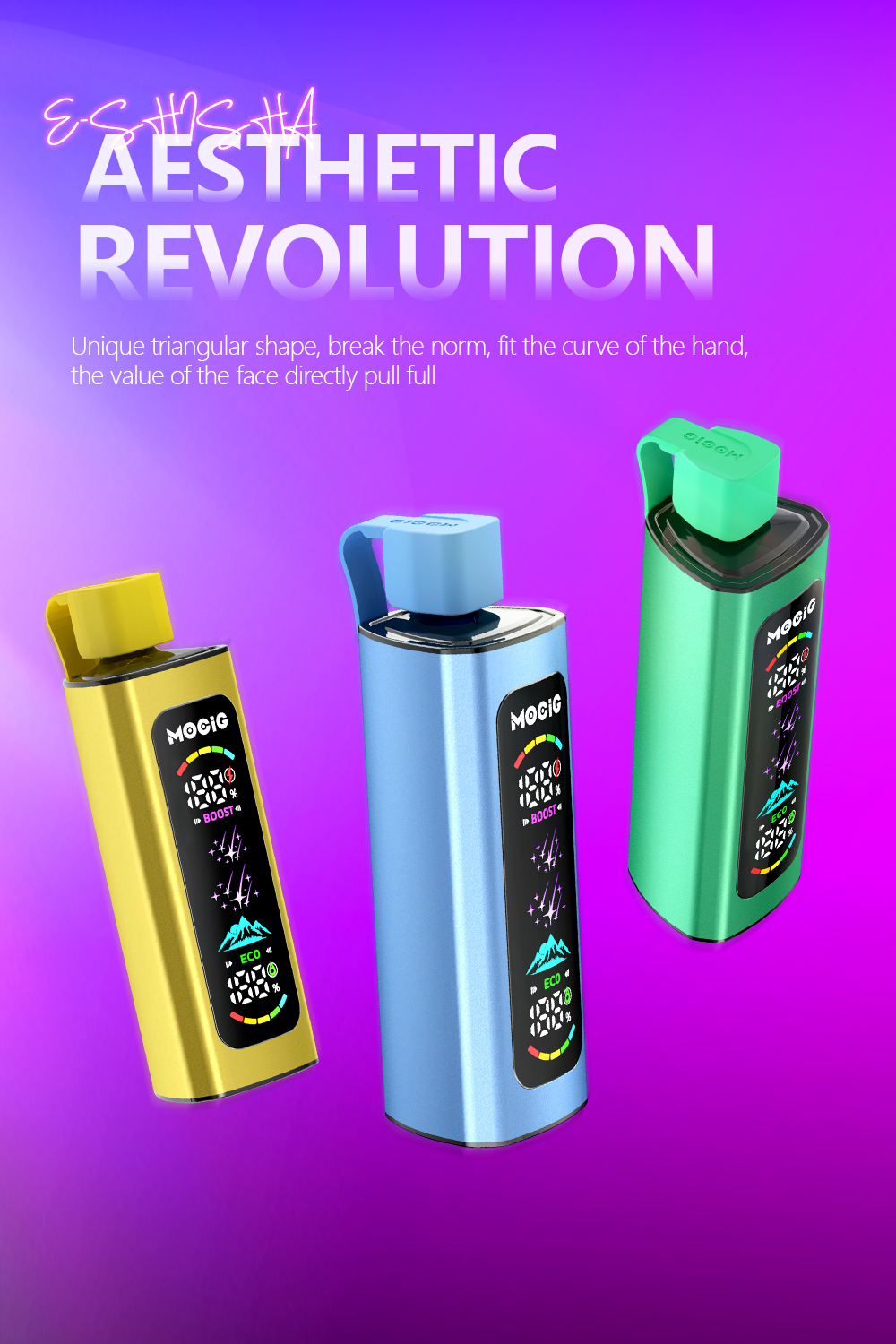 Mocig Disposable Vape PEAK DTL E-SHISHA Big Smart LED Screen 40K Puffs E-liqiud Capacity Nicotine 0% 2% 5% Electronic cigarette