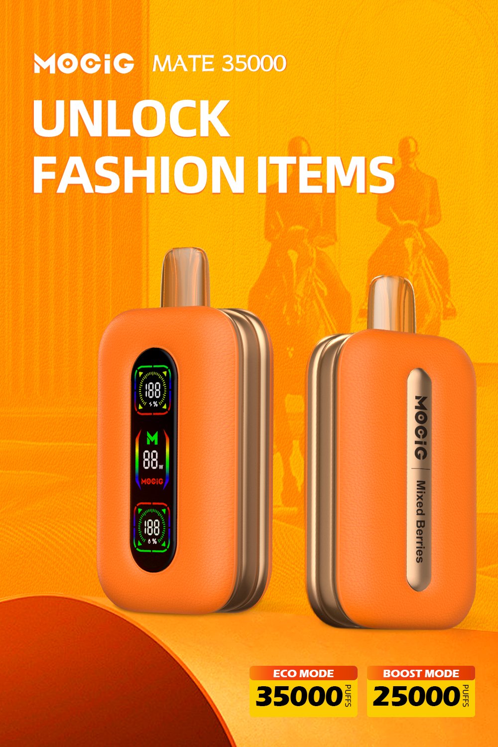 Mocig Disposable Vape MATE 35000 Big Smart LED Screen 35K Puffs E-liqiud Capacity Nicotine 0% 2% 5% Electronic cigarette