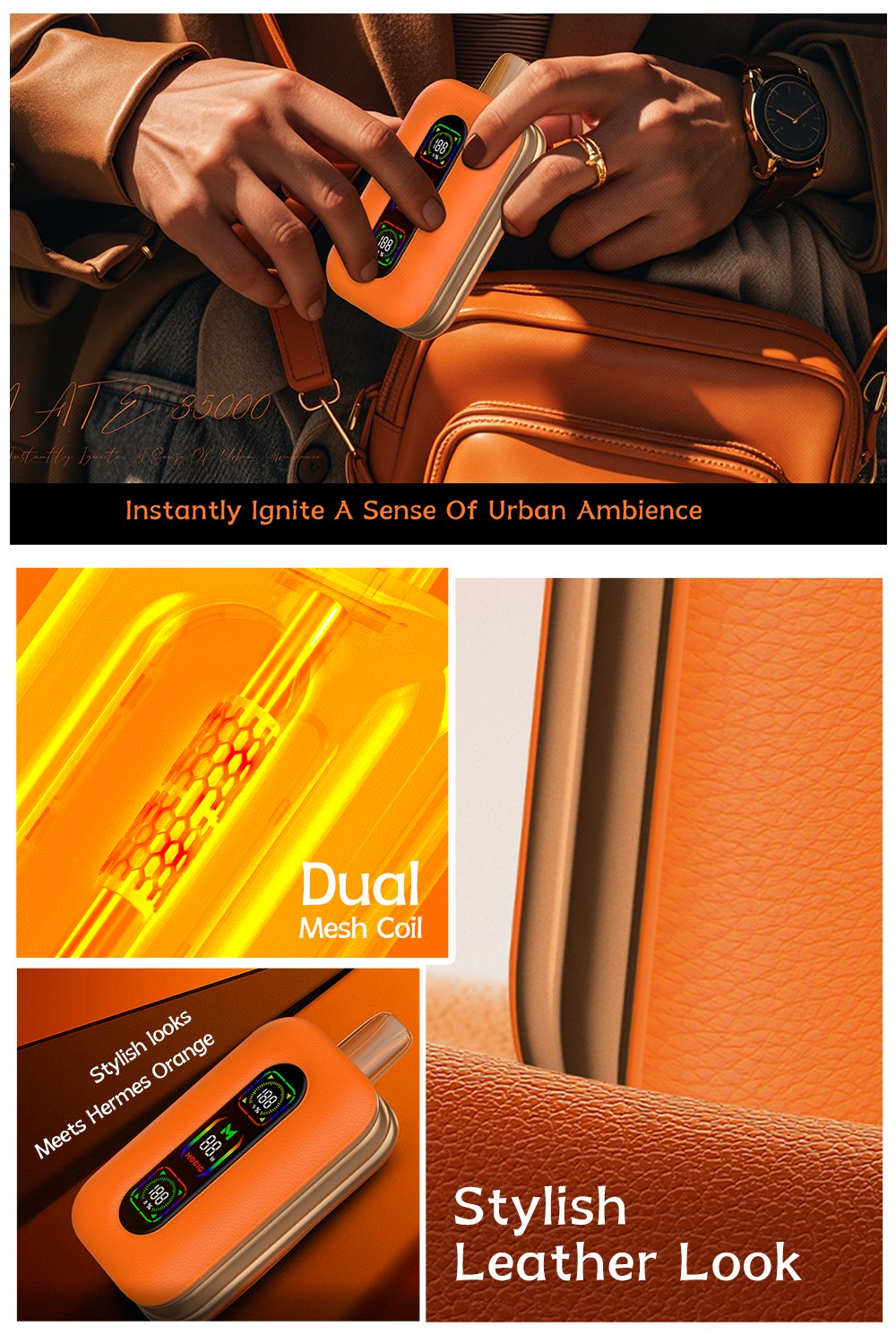 Mocig Disposable Vape MATE 35000 Big Smart LED Screen 35K Puffs E-liqiud Capacity Nicotine 0% 2% 5% Electronic cigarette