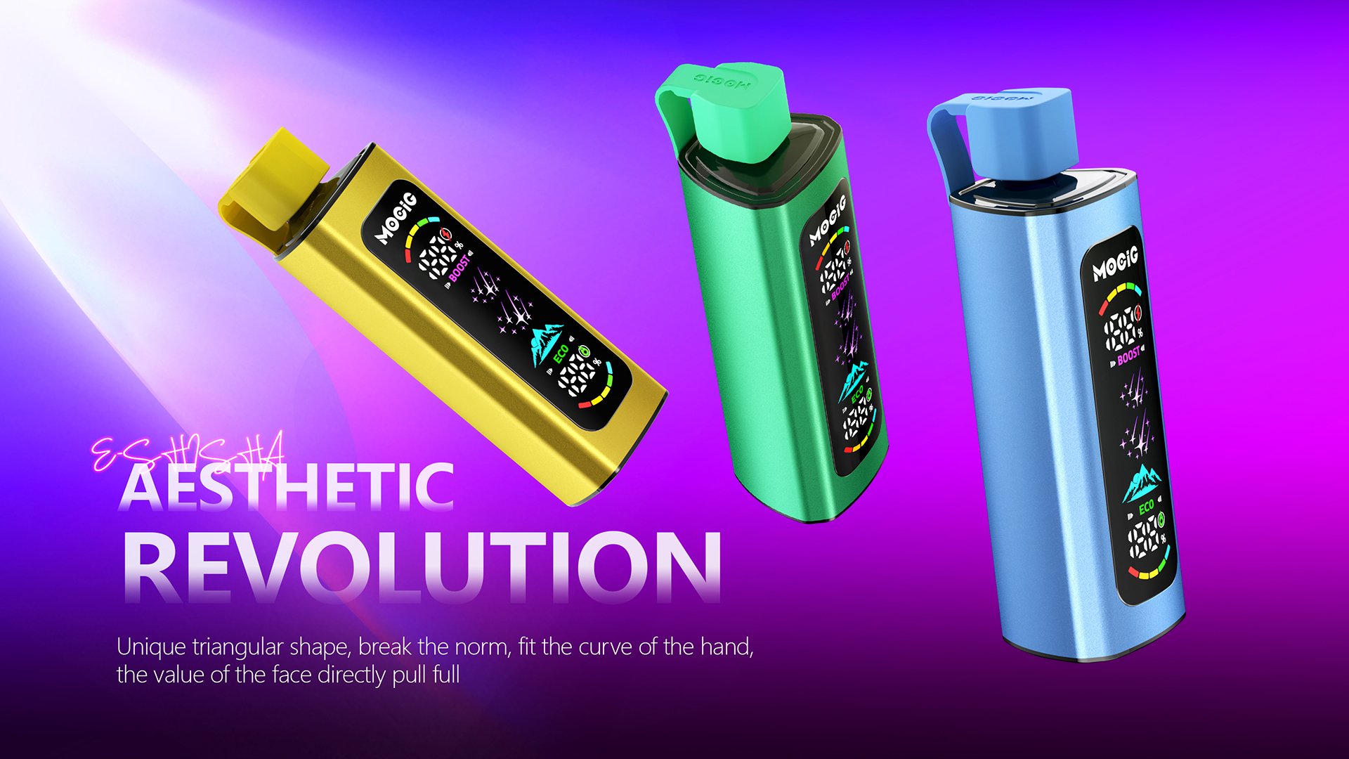 Mocig Disposable Vape PEAK DTL E-SHISHA Big Smart LED Screen 40K Puffs E-liqiud Capacity Nicotine 0% 2% 5% Electronic cigarette