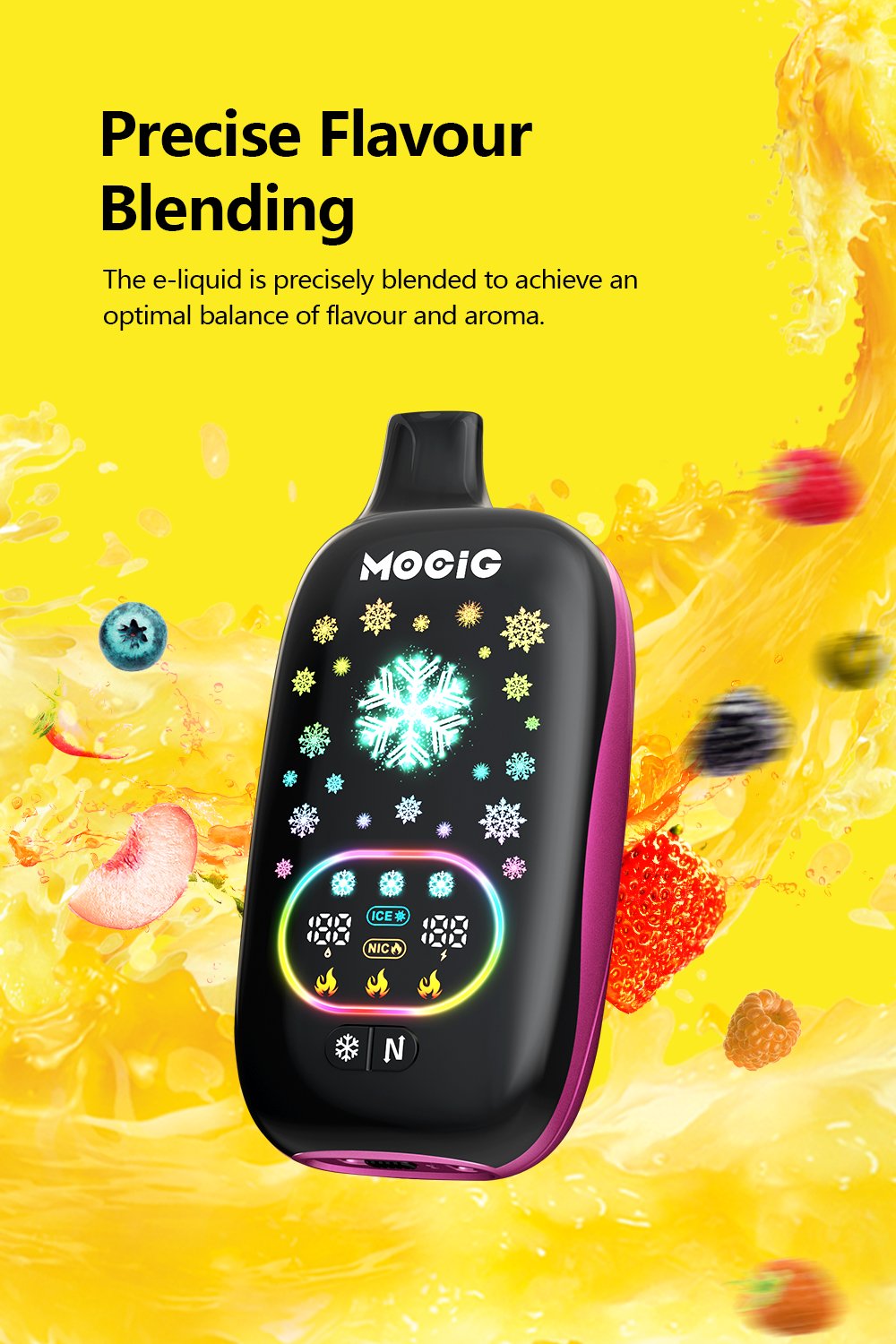 Mocig Disposable Vape ICE POP Adjustable Ice and Nicotine  Full Smart Screen 50K Puffs E-liqiud Capacity Nicotine 0% 2% 5% Electronic cigarette