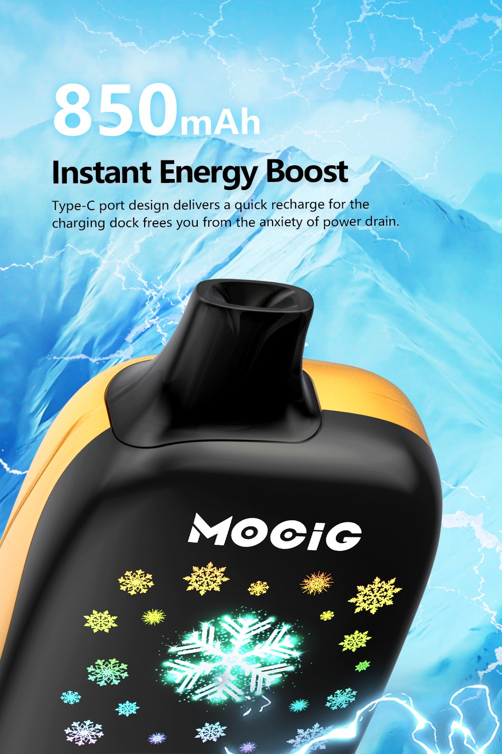 Mocig Disposable Vape ICE POP Adjustable Ice and Nicotine  Full Smart Screen 50K Puffs E-liqiud Capacity Nicotine 0% 2% 5% Electronic cigarette