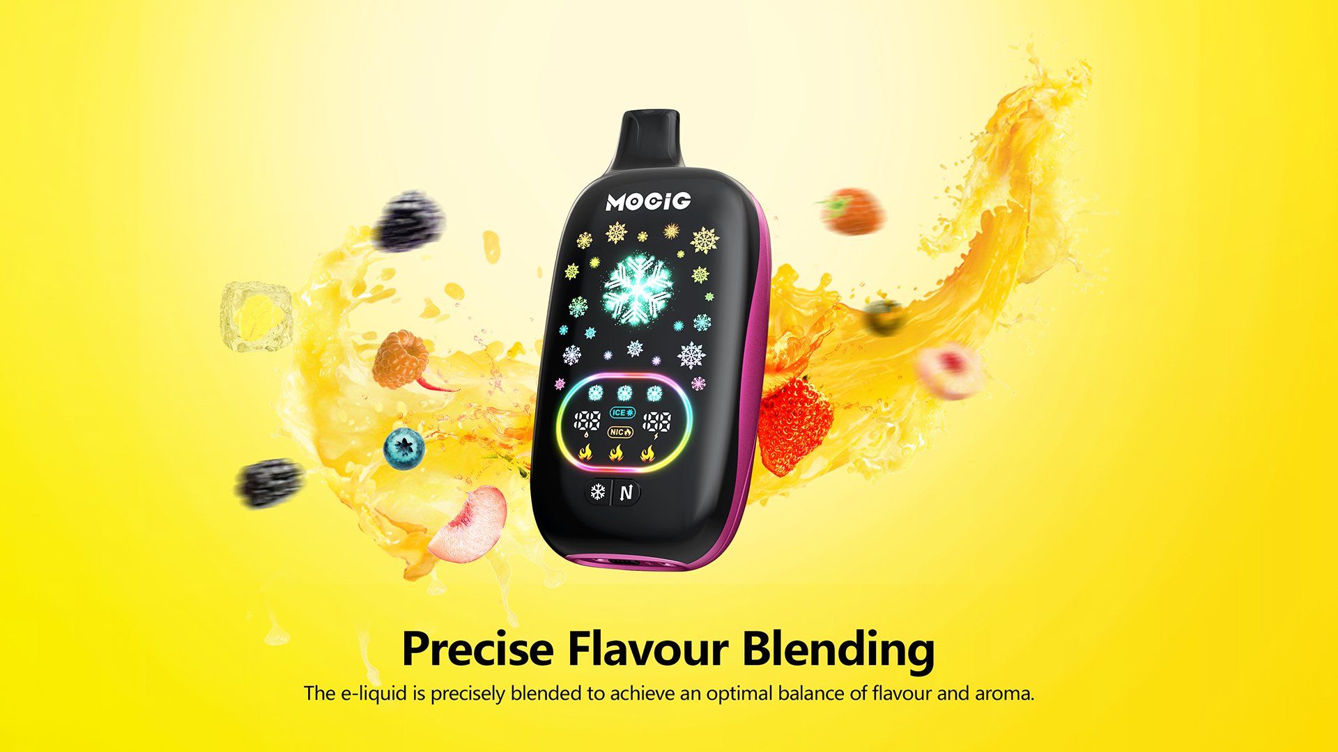 Mocig Disposable Vape ICE POP Adjustable Ice and Nicotine  Full Smart Screen 50K Puffs E-liqiud Capacity Nicotine 0% 2% 5% Electronic cigarette