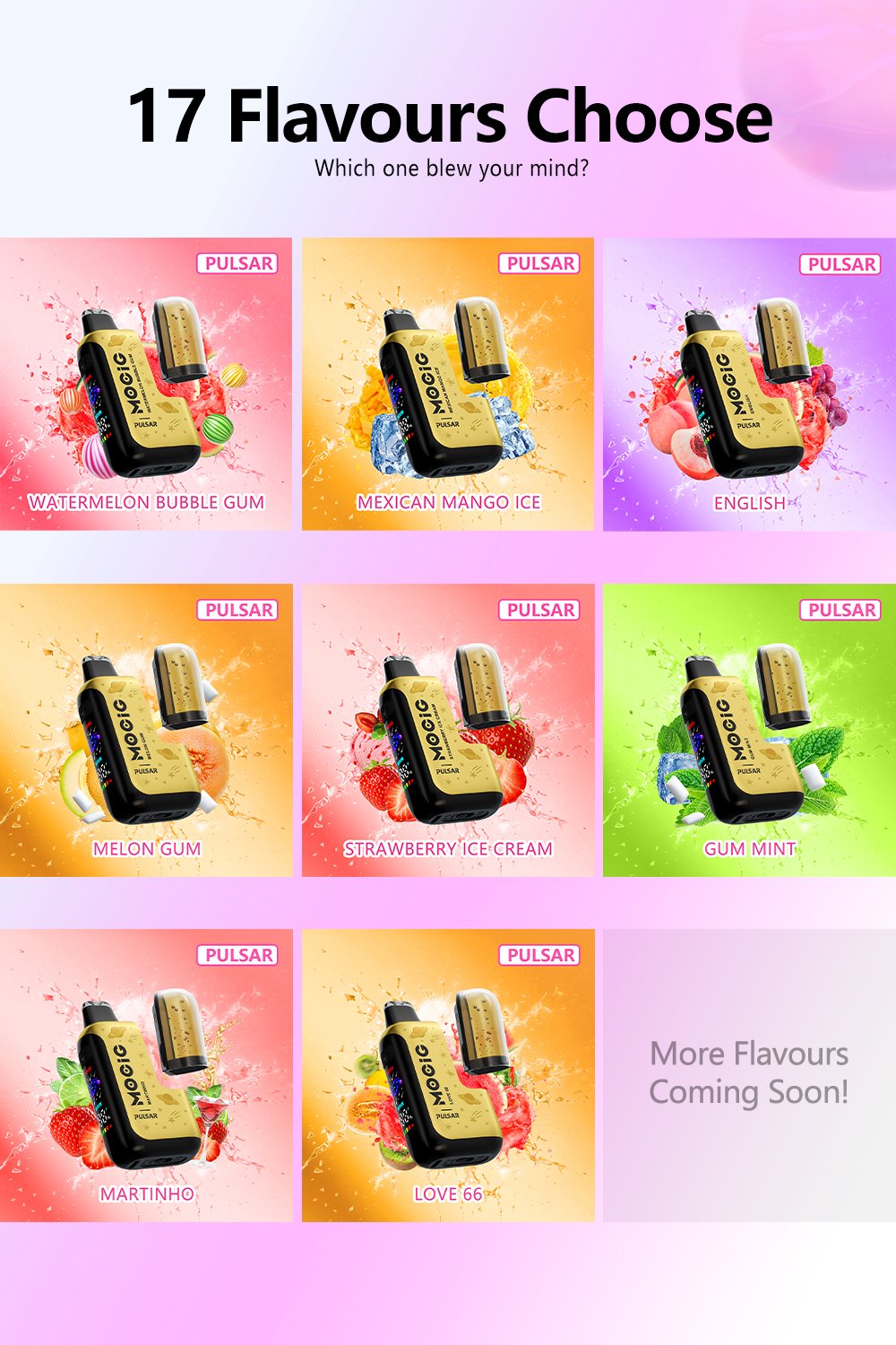 Mocig Disposable Vape Pulsar three Mesh Coil Visualized Tank Smart Screen 55K Puffs E-liqiud Capacity Nicotine 0% 2% 5% Electronic cigarette