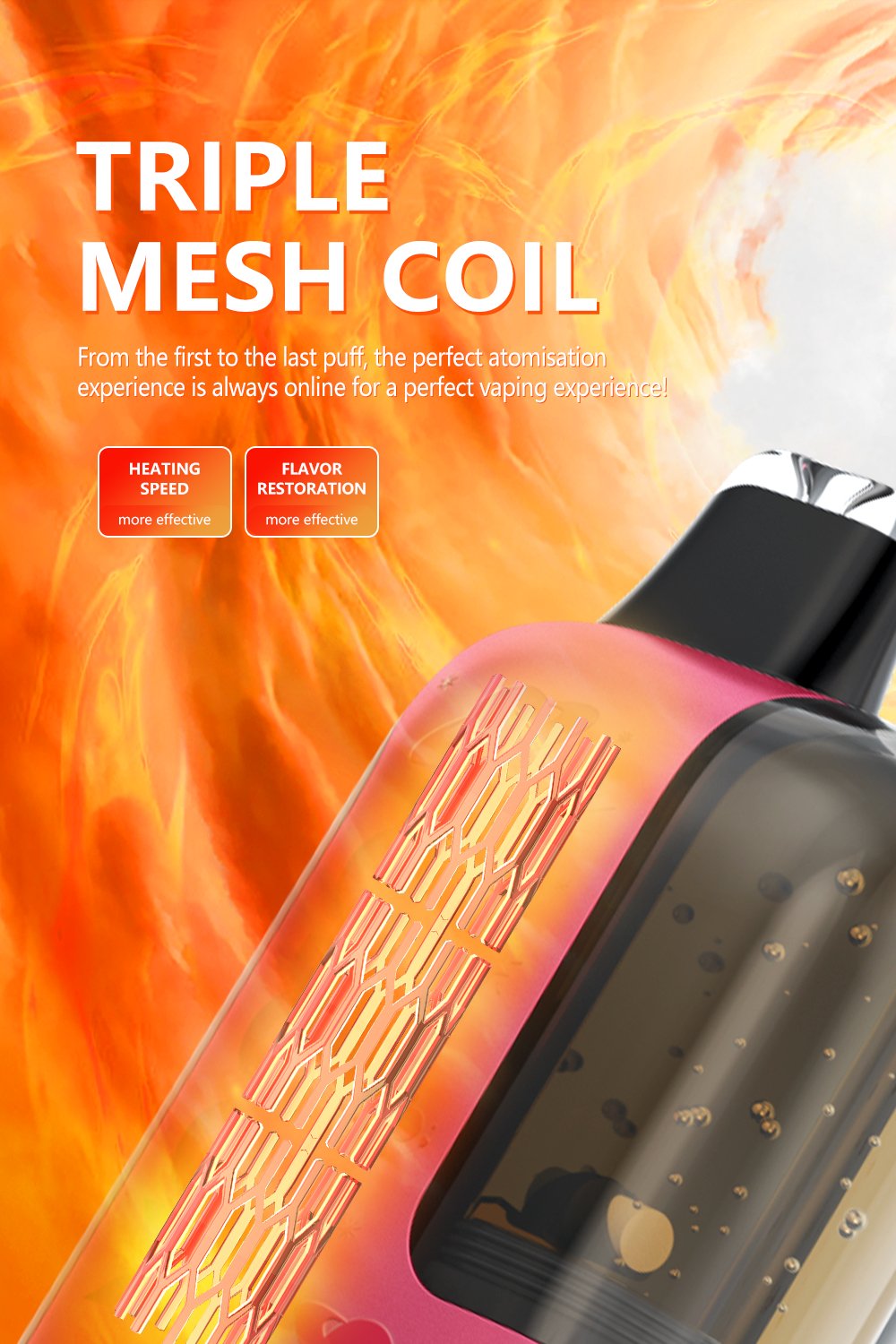 Mocig Disposable Vape Pulsar three Mesh Coil Visualized Tank Smart Screen 55K Puffs E-liqiud Capacity Nicotine 0% 2% 5% Electronic cigarette