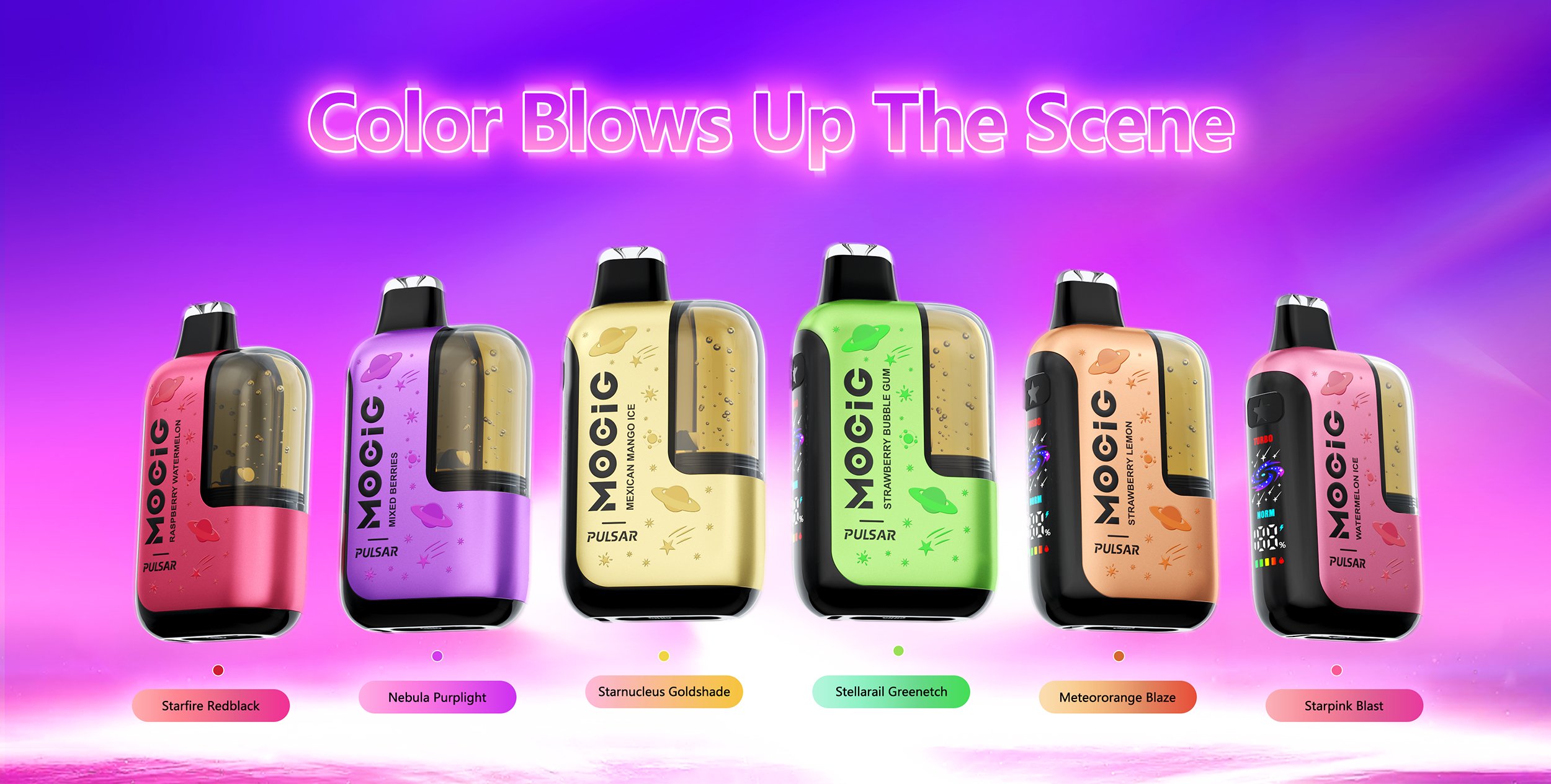 Mocig Disposable Vape Pulsar three Mesh Coil Visualized Tank Smart Screen 55K Puffs E-liqiud Capacity Nicotine 0% 2% 5% Electronic cigarette