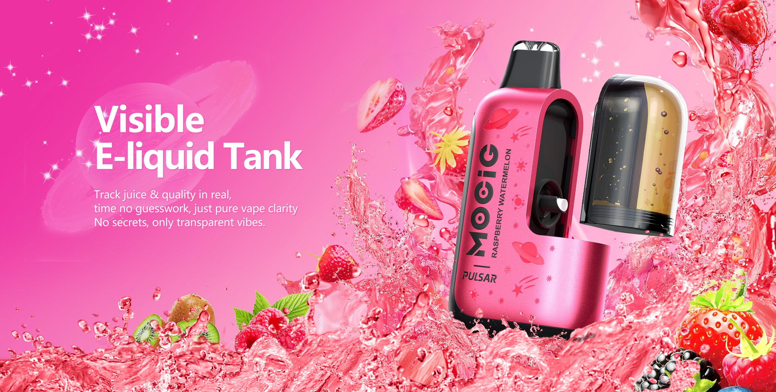 Mocig Disposable Vape Pulsar three Mesh Coil Visualized Tank Smart Screen 55K Puffs E-liqiud Capacity Nicotine 0% 2% 5% Electronic cigarette