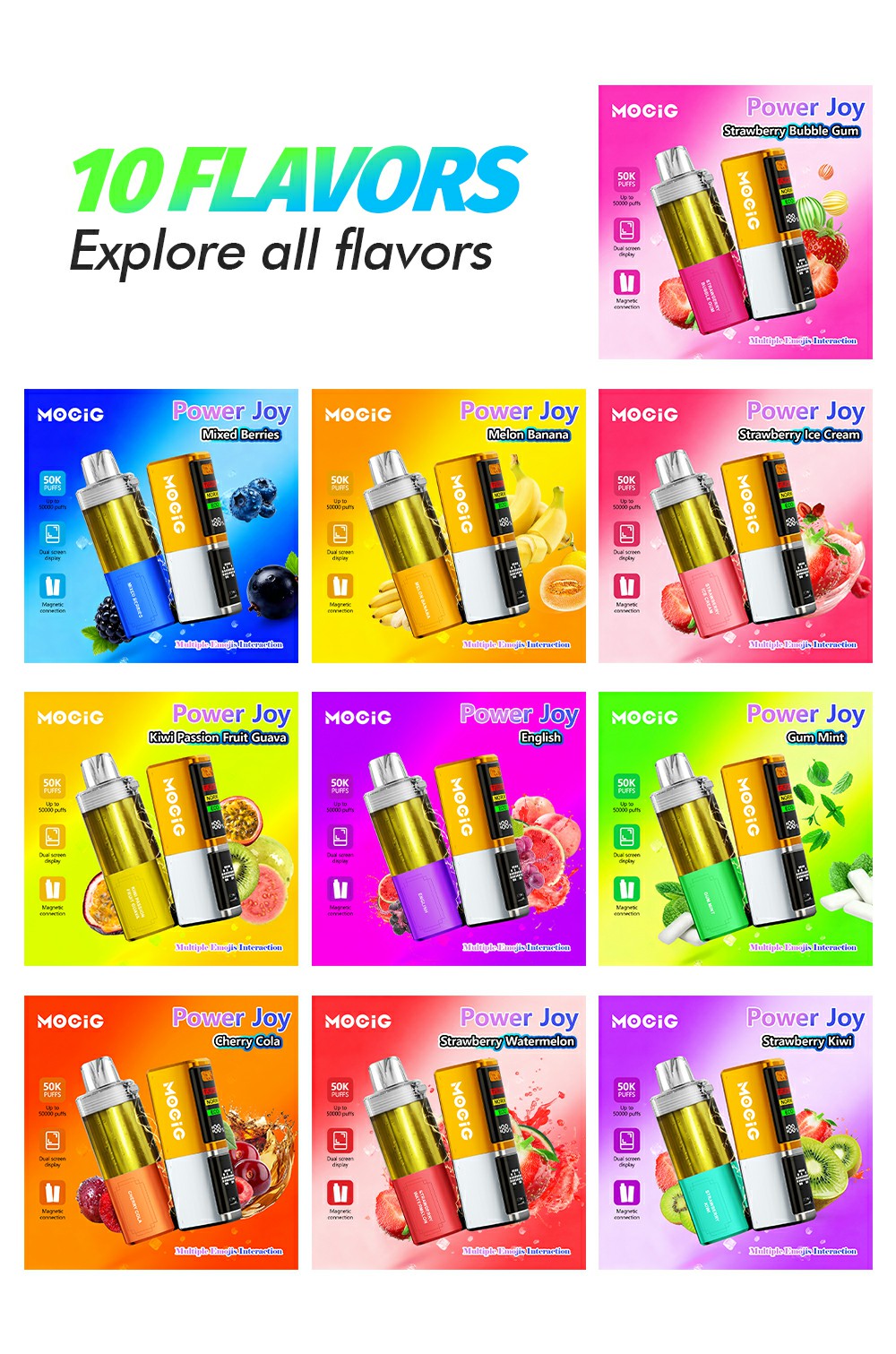 MOCIG vape disposable vape Power Joy,electronic cigarette,e-cigarette,Mogic,Vozol,elfbar,oxbar,lostmary