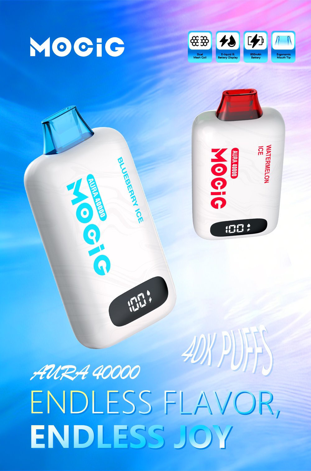 MOCIG vape disposable vape Aura 40K,electronic cigarette,e-cigarette,Mogic,Vozol,elfbar,oxbar,lostmary