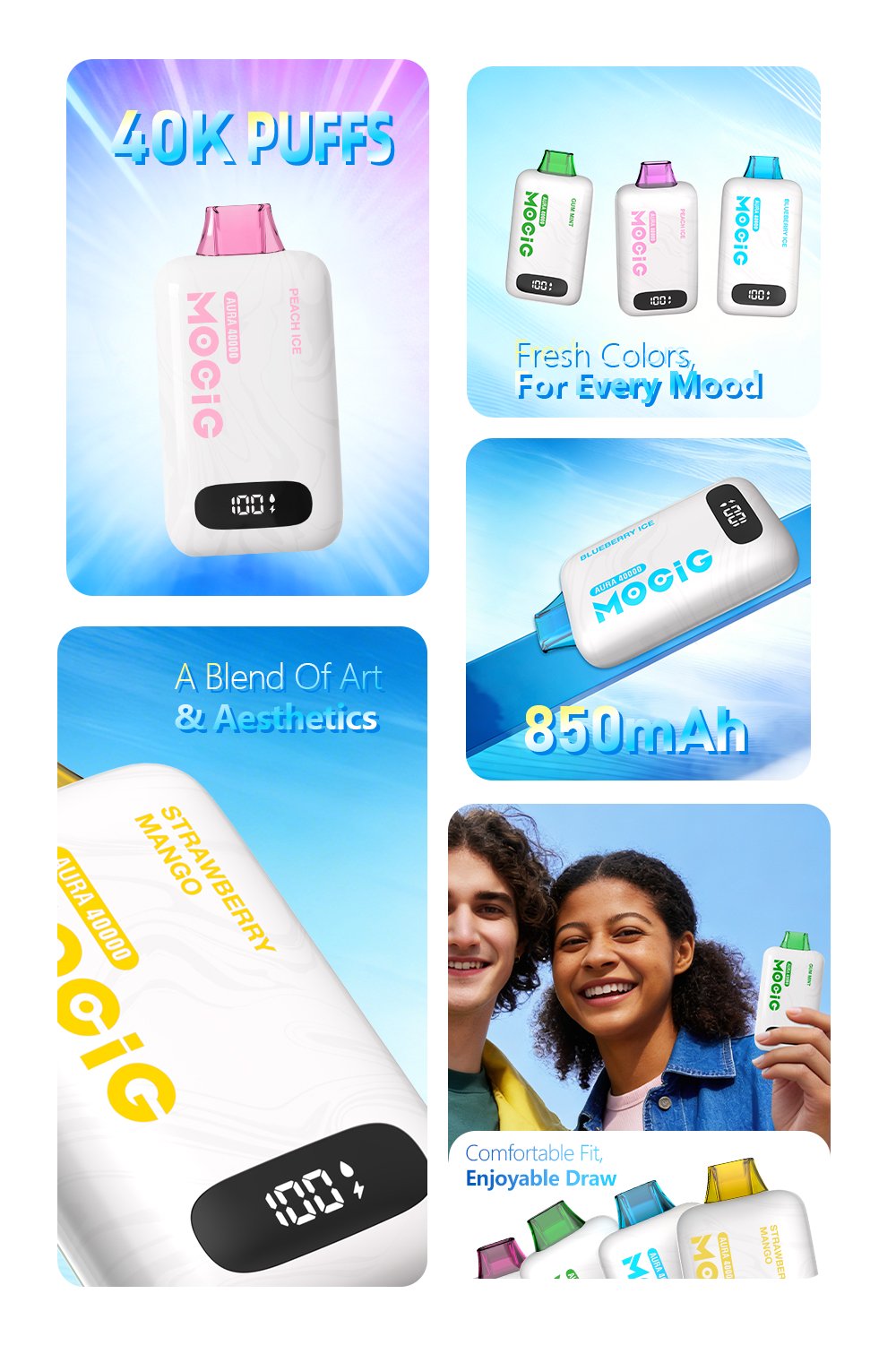 MOCIG vape disposable vape Aura 40K,electronic cigarette,e-cigarette,Mogic,Vozol,elfbar,oxbar,lostmary