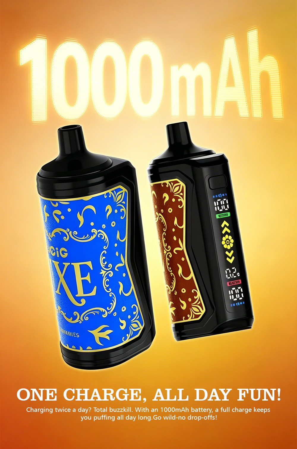 Mocig Disposable Vape LUXE SHISHA DTL E-SHISHA Big Smart LED Screen 70K Puffs E-liqiud Capacity Nicotine 0% 2% 5% Electronic cigarette