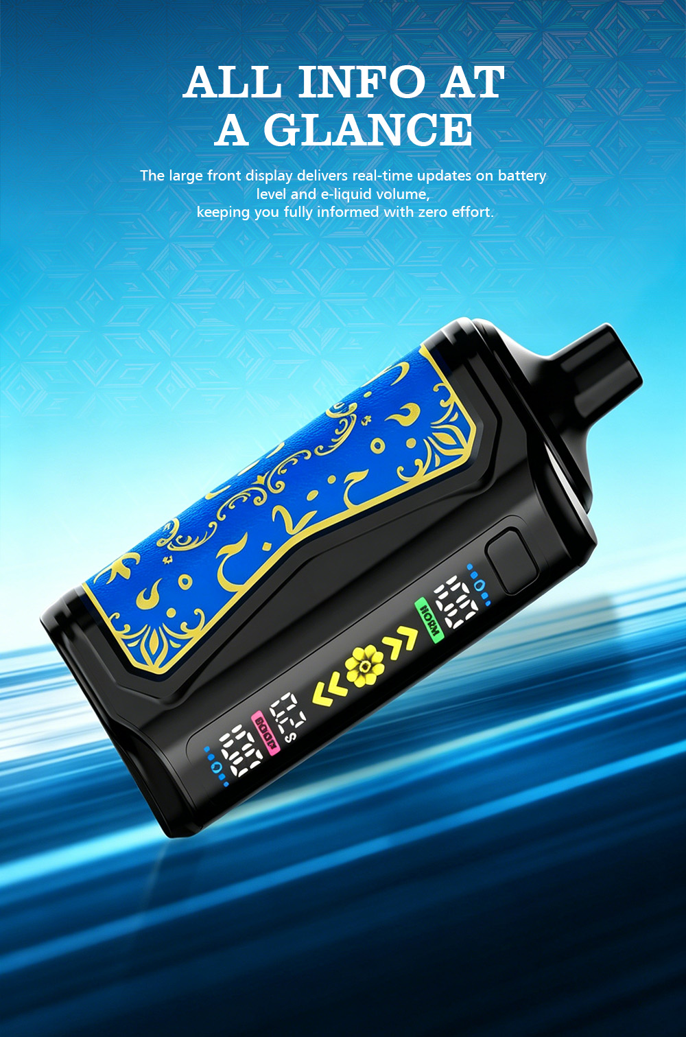 Mocig Disposable Vape LUXE SHISHA DTL E-SHISHA Big Smart LED Screen 70K Puffs E-liqiud Capacity Nicotine 0% 2% 5% Electronic cigarette