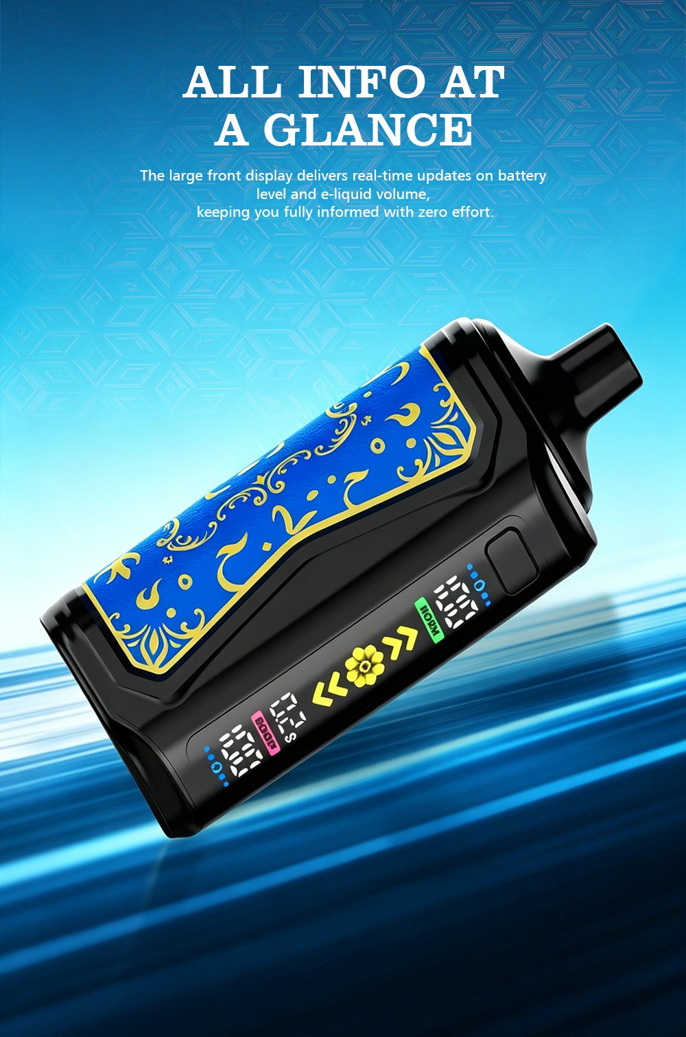 Mocig Disposable Vape LUXE SHISHA DTL E-SHISHA Big Smart LED Screen 70K Puffs E-liqiud Capacity Nicotine 0% 2% 5% Electronic cigarette