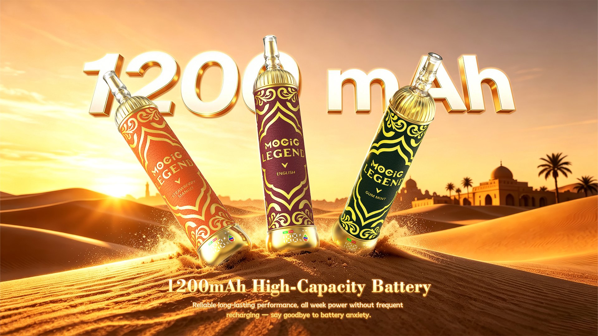 Mocig  Legend SHISHA DTL E-SHISHA Disposable Vape Big Cloud Smart LED Screen 120K Puffs E-liqiud Capacity Nicotine 0% 2% 5% Electronic cigarette