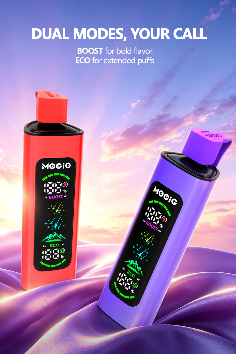 Mocig Disposable Vape PEAK Ultra DTL E-SHISHA Big Smart LED Screen 80K Puffs E-liqiud Capacity Nicotine 0% 2% 5% Electronic cigarette
