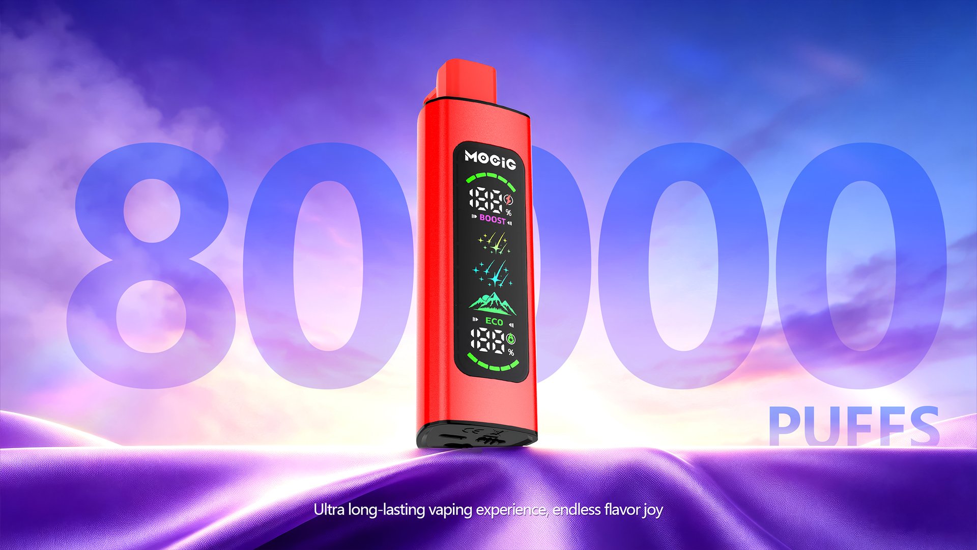 Mocig Disposable Vape PEAK Ultra DTL E-SHISHA Big Smart LED Screen 80K Puffs E-liqiud Capacity Nicotine 0% 2% 5% Electronic cigarette