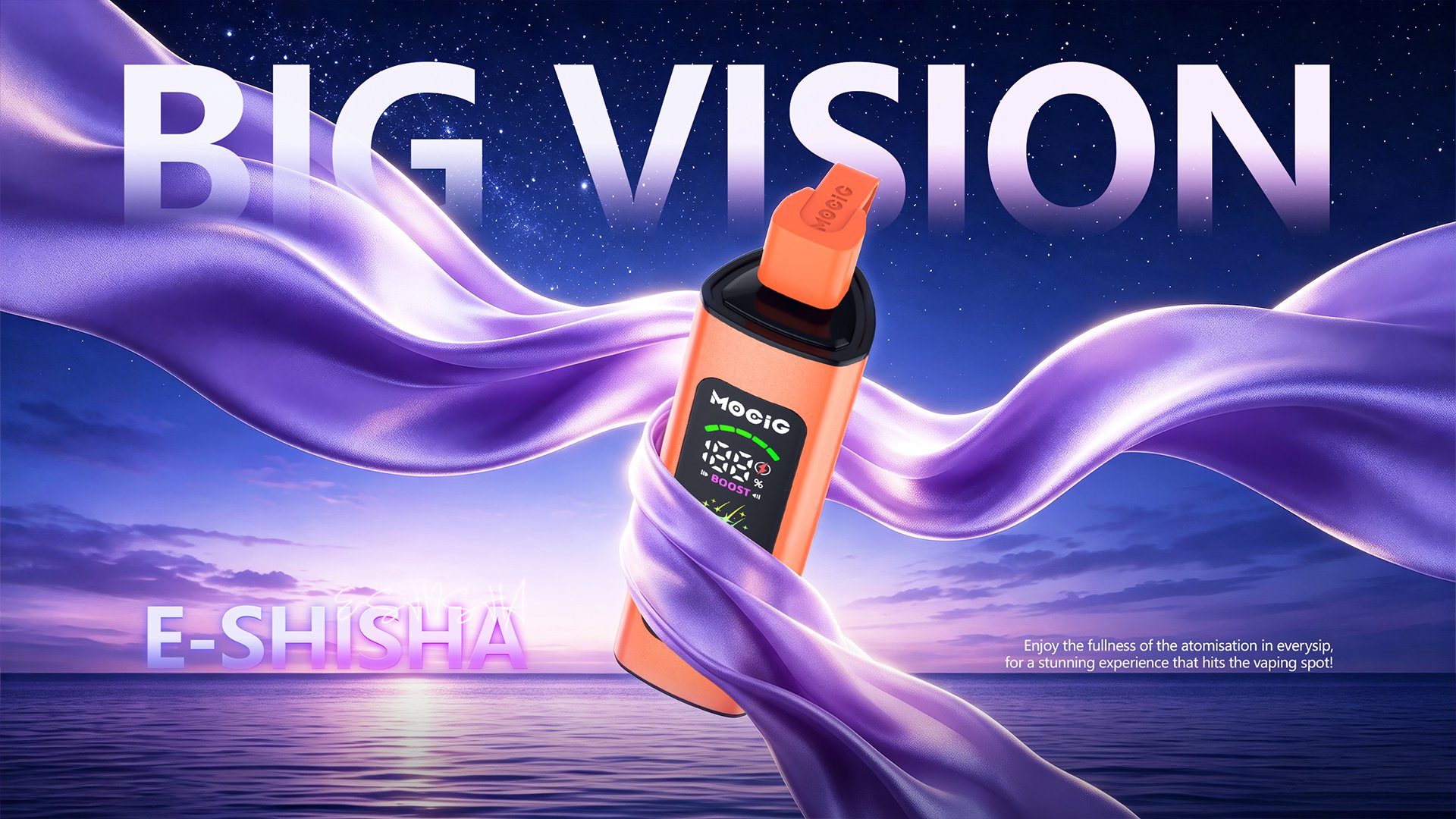 Mocig Disposable Vape PEAK Ultra DTL E-SHISHA Big Smart LED Screen 80K Puffs E-liqiud Capacity Nicotine 0% 2% 5% Electronic cigarette
