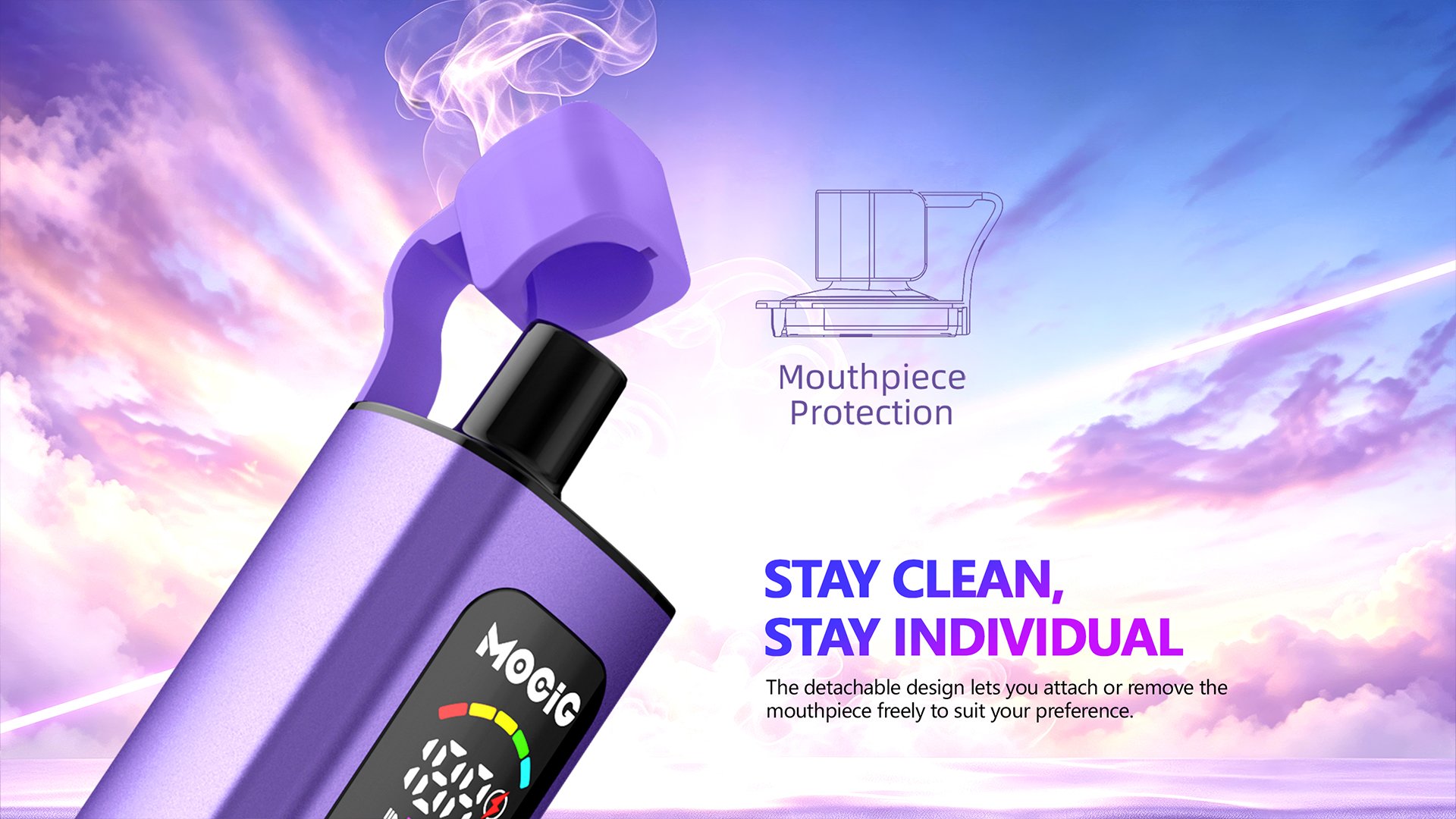 Mocig Disposable Vape PEAK Ultra DTL E-SHISHA Big Smart LED Screen 80K Puffs E-liqiud Capacity Nicotine 0% 2% 5% Electronic cigarette